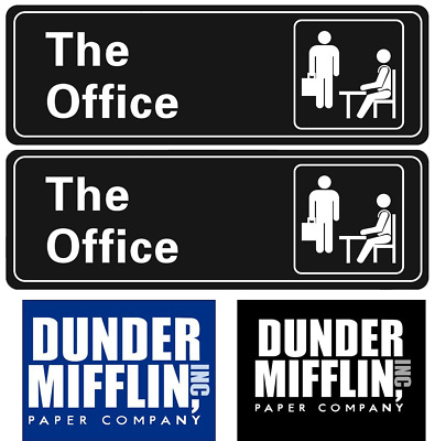 The Office Sign Sticker, Dunder Mifflin Sign Sticker for wall door 9''X3'',  USA! 