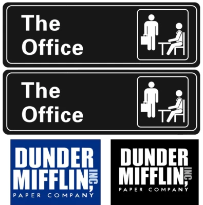 A STICKER SHOP The Office Sign Sticker, Dunder Mifflin Sign Sticker for wall door 9''X3'', USA!