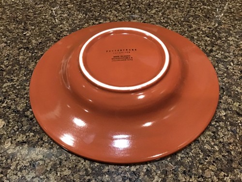 ~Pottery Barn~Sausalito~10”~Hand Painted Salad Plate~Brick ~NEW - Picture 3 of 4