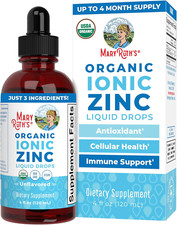 Organic Ionic Zinc Supplement Liquid Drops, Immune Support, 4 Oz