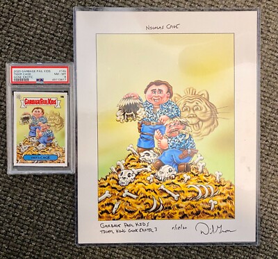 Rare GPK TIGER KING Nicolas Cage Original Final ART! Garbage Pail Kids w/ Slab!