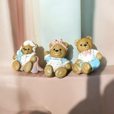 VTG BURWOOD TEDDY BEAR TRIO HOME INTERIORS Set 1994 Baby Nursery Wall Hangers