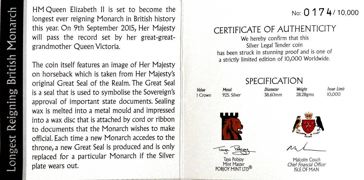 2015 Isle of Man SilverCROWN PF 70 UCAM