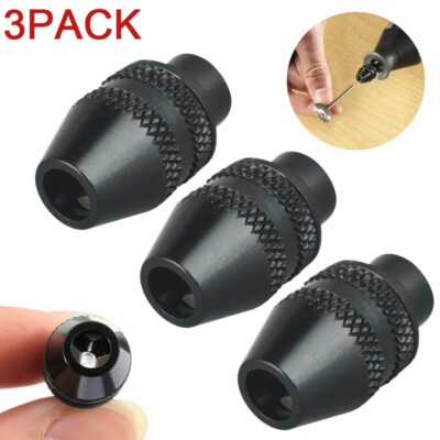 3Pcs Keyless Chuck Quick Change Dremel Rotary Tools Drill Bit Driver Universal