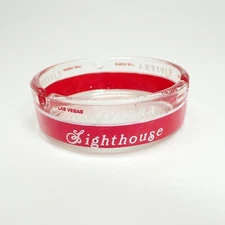 Vintage Las Vegas Riviera Casino Delmonico Cafe Noir Lighthouse Ashtray Glss B33