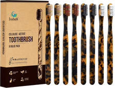 Isshah Biodegradable Eco-Friendly Cellulose Acetate Toothbrushes - 8 Count