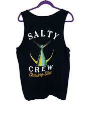 Salty Crew Mens Tank Top Black Fish Graphic T...