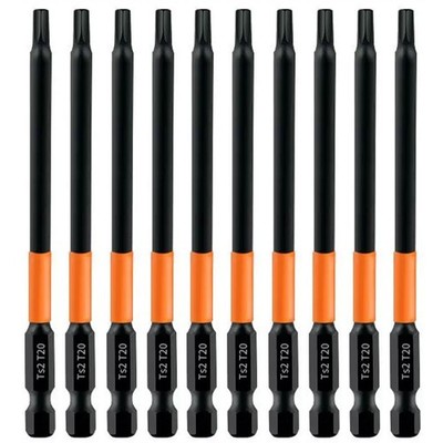 T20 Torx Bit Set, 10PCS T20 Impact Torx Bits 1/4 Hex Shank, Star Bits Set for...