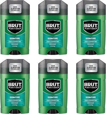 Brut Deodorant Signature Fragrance 2.7 oz / 76 g (Pack 2.25 Ounce of 6) 