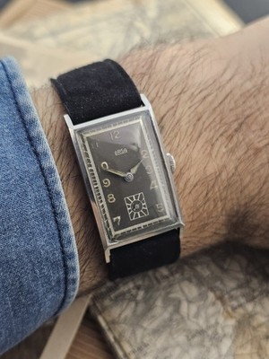 Rare Watch 940 Tank ARSA Stainless Steel Glossy Grey Dial Manual Watch Winding 
