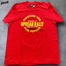 Vtg 80s TRENTON NJ Uproar Rally Union Cwa Screen Stars T-Shirt L 50/50 S135