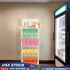 4-Tier Retail Display Rack/Shelf/Frame/Stand Shop Freestand Snack Metal White
