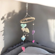 Hearts and Cloud Felt Baby Mobile  Nursery Decor  Baby Shower Gifts