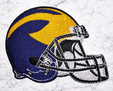 MICHIGAN WOLVERINES HELMET VINTAGE NCAA EMBROIDERED IRON/SEW ON PATCH 3"X2.5"