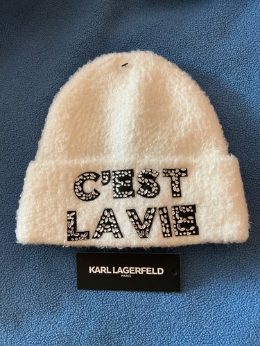 KARL LAGERFELD WHITE WOMEN "C'EST LA VIE"  Embroidered Letters  NWT
