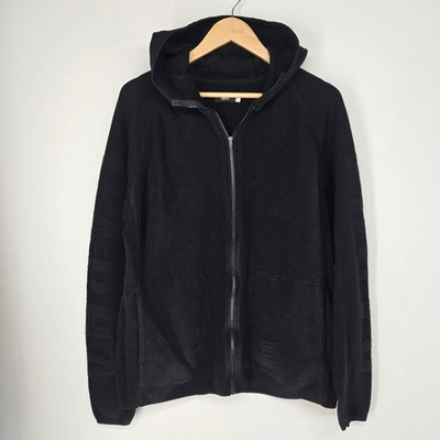 Rapha Pro Team Transfer Hoodie Mens XL Black Full Zip Knit Cycling Sweatshirt