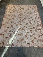 Beige Rose Floral Reversible Tablecloth 60x80 Country Cottage Farmhouse