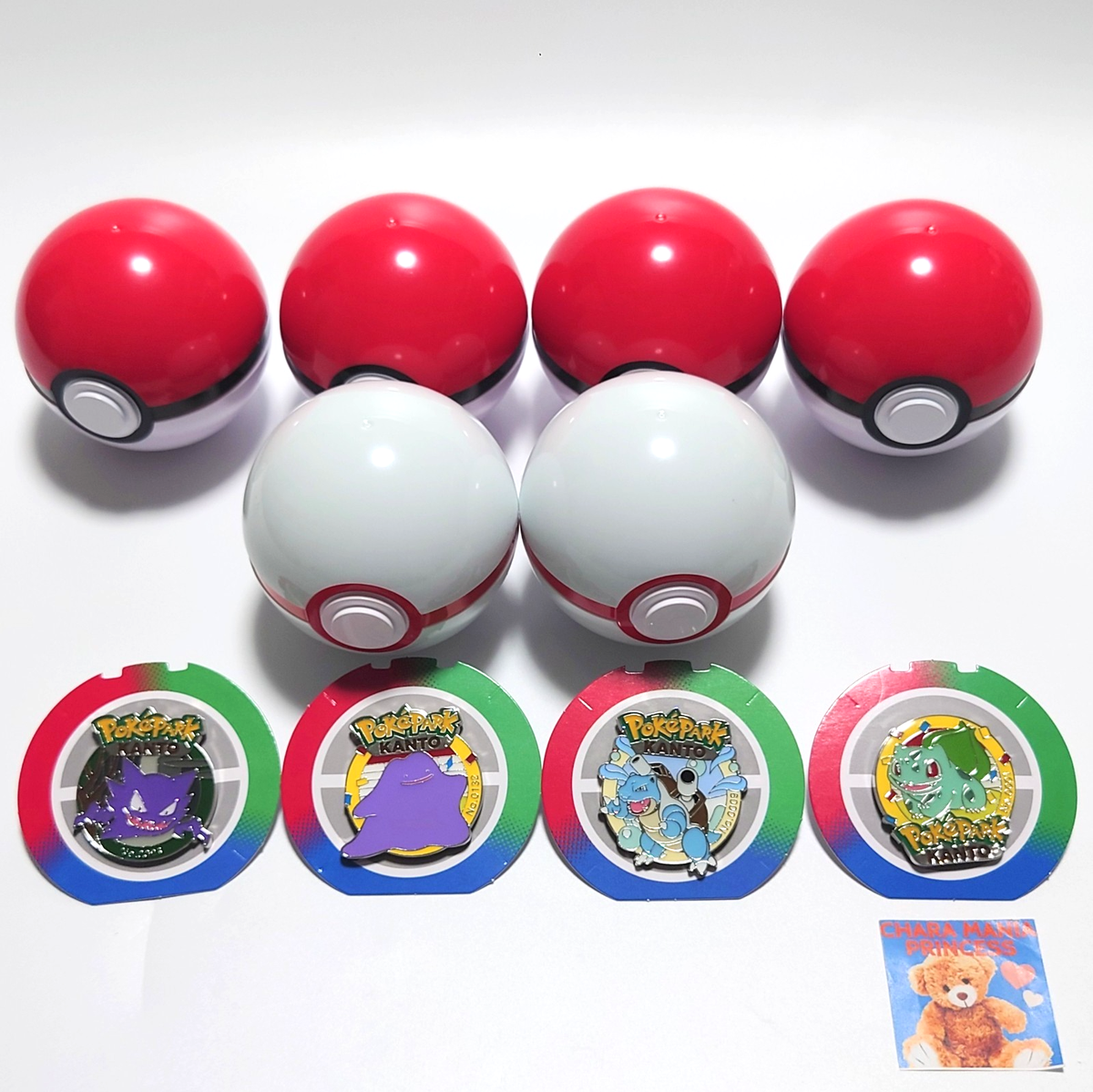 Lot 4 Pokepark Kanto Limited Pokemon Pins w/Monster Ball Premier