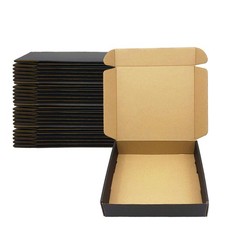 24 Pack 9x8x2 Inches Black Shipping Boxes, Corrugated Cardboard Mailer Box ...