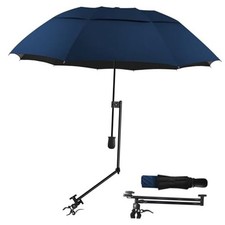 Patio Umbrellas UPF 50 360 Adjustable Shade Umbrella,Beach Blue 53 /Type A