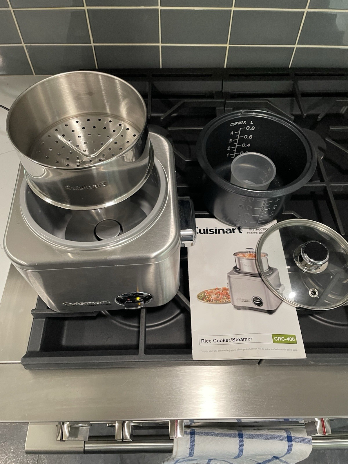 Cuisinart Rice Cooker/Steamer CRC-400 4 Cup Capacity Tested Working 