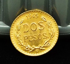 1945-Mo Mexico 2 Pesos Gold Coin BU KM#461
