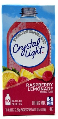 10 10-Packet Boxes Crystal Light Raspberry Lemonade On The Go Drink Mix