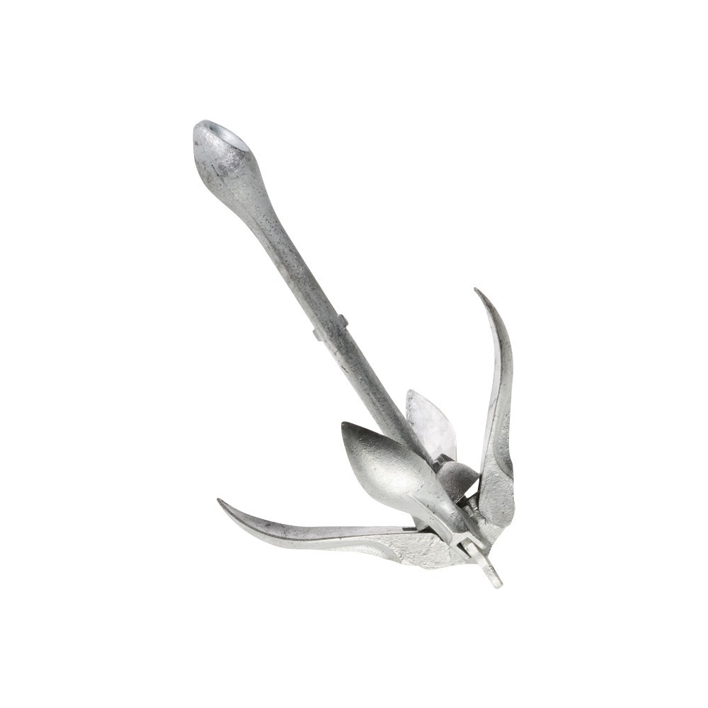 FOLDING GRAPNEL ANCHOR - 1.5kg Dinghy Kayak Canoe Hot Dip Galvanised ANGGP1.5