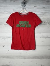 Boston Red Sox Shirt Womens M Red MLB Baseball Green Monster Nike Cotton Tee