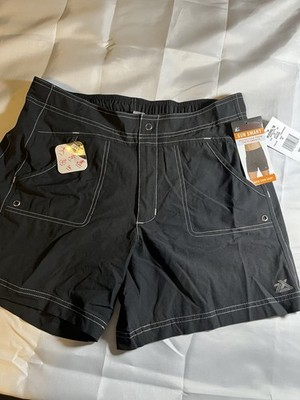 New ZeroXposur Womens Swim Shorts Black 4 Way Stretch Quick Dry  Med. Sun Prot.
