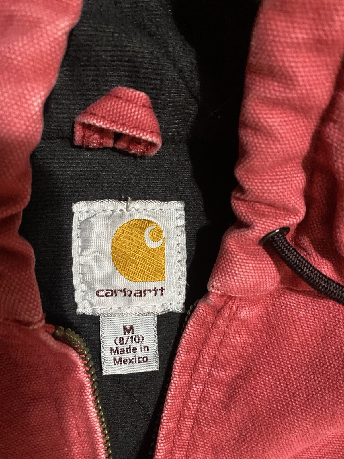 Carhartt Jacket Womens Medium Pink Red Duck Canvas Quilted Lined WJ130 Chore image 3