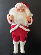 Vintage MCM 1950-60s Rubber Face Santa Claus Felt Suit Made in Japan 9.5"