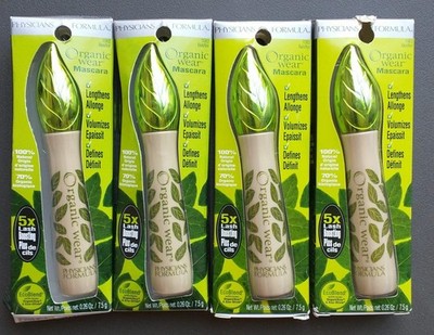Pack of 4 New Physicians Formula Organic Wear Mascara, Black 1063 New Rare