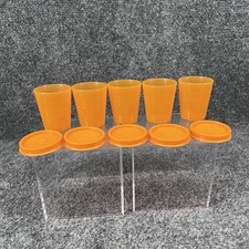 Tupperware Orange Mini Midget 2oz Containers with Lids Lot of 5 201  4789A