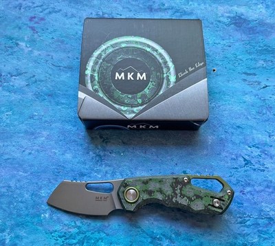 MKM Voxnaes Isonzo Jungle Flow Fat Carbon Sheepsfoot Liner Lock Knife
