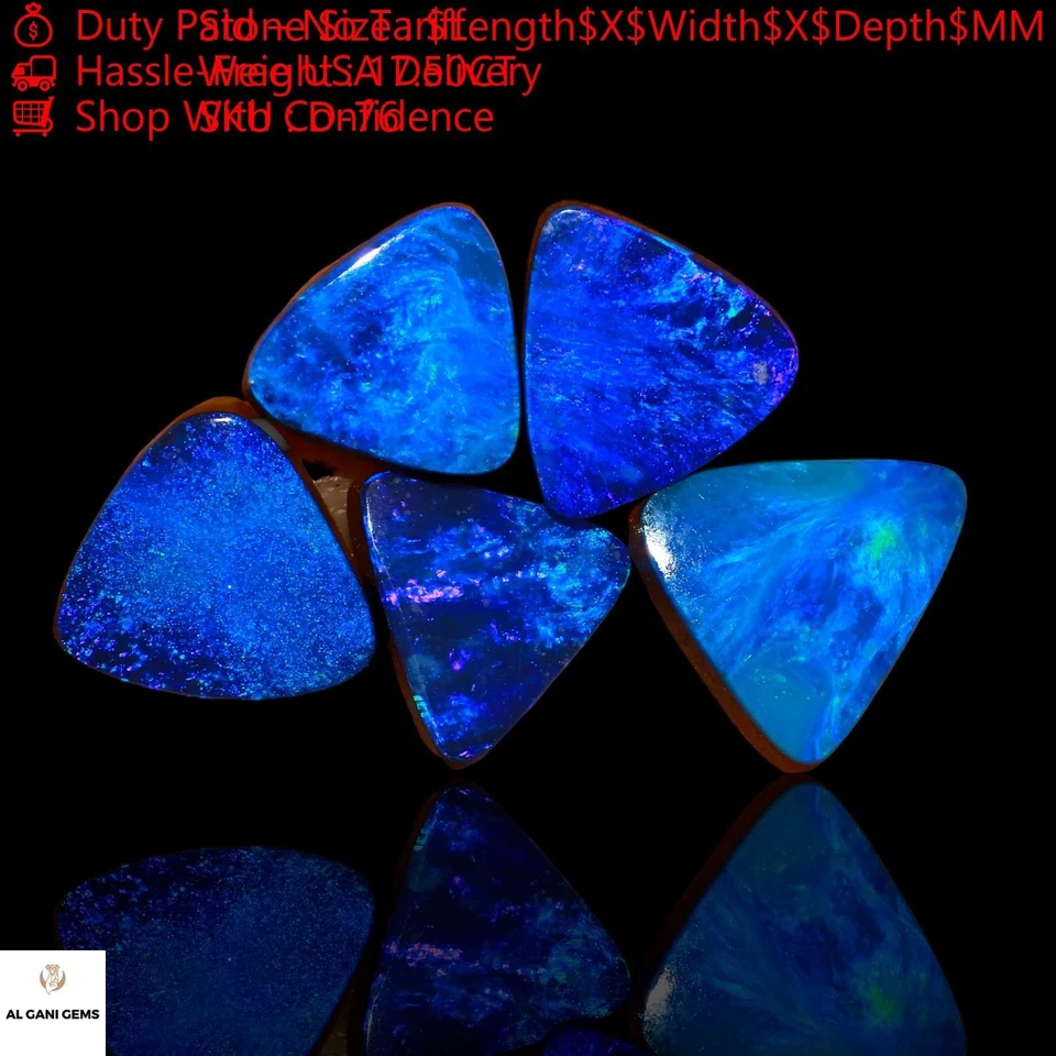 17.50 Cts Trillion Doublet Opal Cabochon 5 Pcs Lot 10X10X4 mm TO 12X12X4 mm - Image 4 of 4