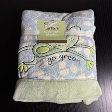 NWT Carter's Super Soft Blue & Green Baby Blanket Frog Go Green 2009