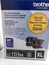 NEW BROTHER LC103BK 2-PACK BLACK INK - Exp 3/2025