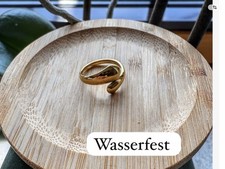 Chunky Tropfenring, vergoldet wasserfest, gr�...