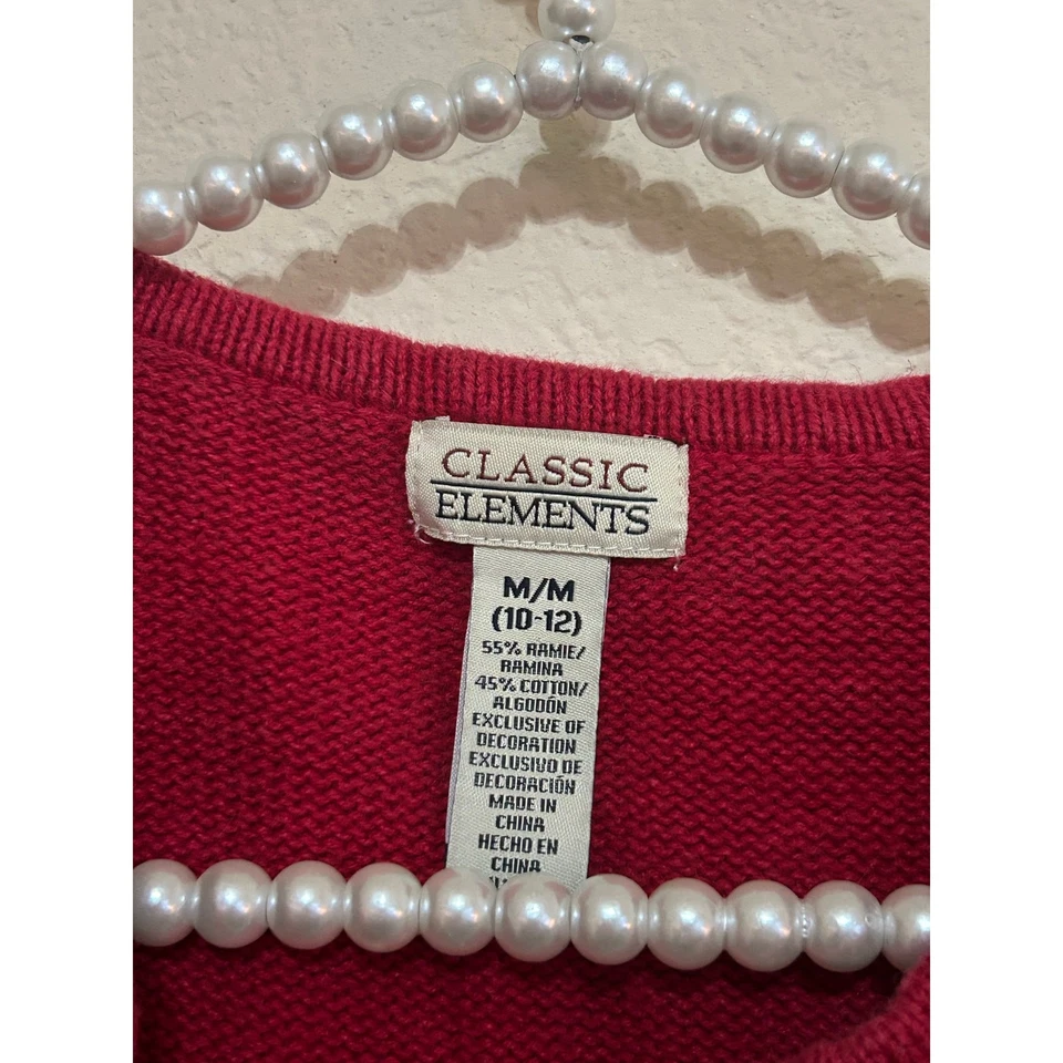 Vintage Red Christmas Sweater Cardigan Santa - Image 4 of 4