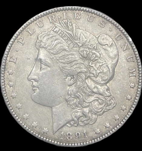 1891 Morgan Silver Dollar 90% US Coin Almost Uncirculated