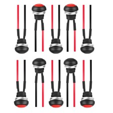 10pcs 12mm Push Button Switch Momentary Waterproof 2 Pin SPST 250V Pre-Wired