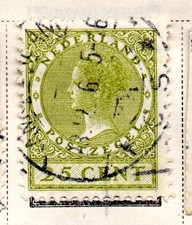 Netherlands 1924, Queen Wilhelmina in green, 25 cents