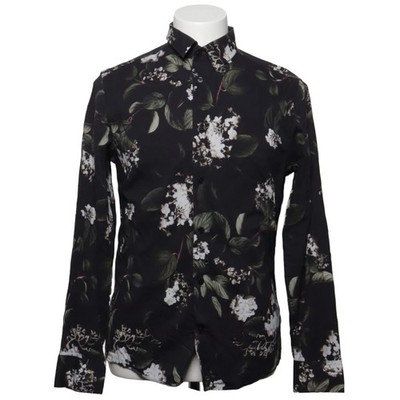 H&M, Hemd, Größe: 40, Schwarz/Mehrfarbig, Baumwolle/Viskose, Blumen, Herren #nbM
