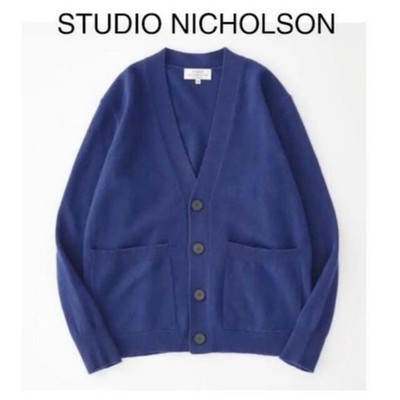 STUDIO NICHOLSON Wool Cardigan 21AW Team Blue Size M