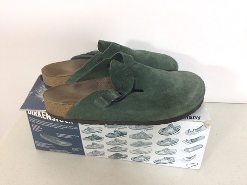 Birkenstock Boston Clogs Green Suede Womens 39 - Picture 4 of 8