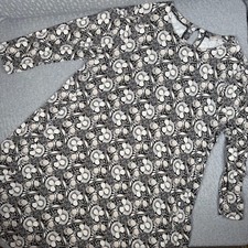 LOFT Black and Cream Floral Dress