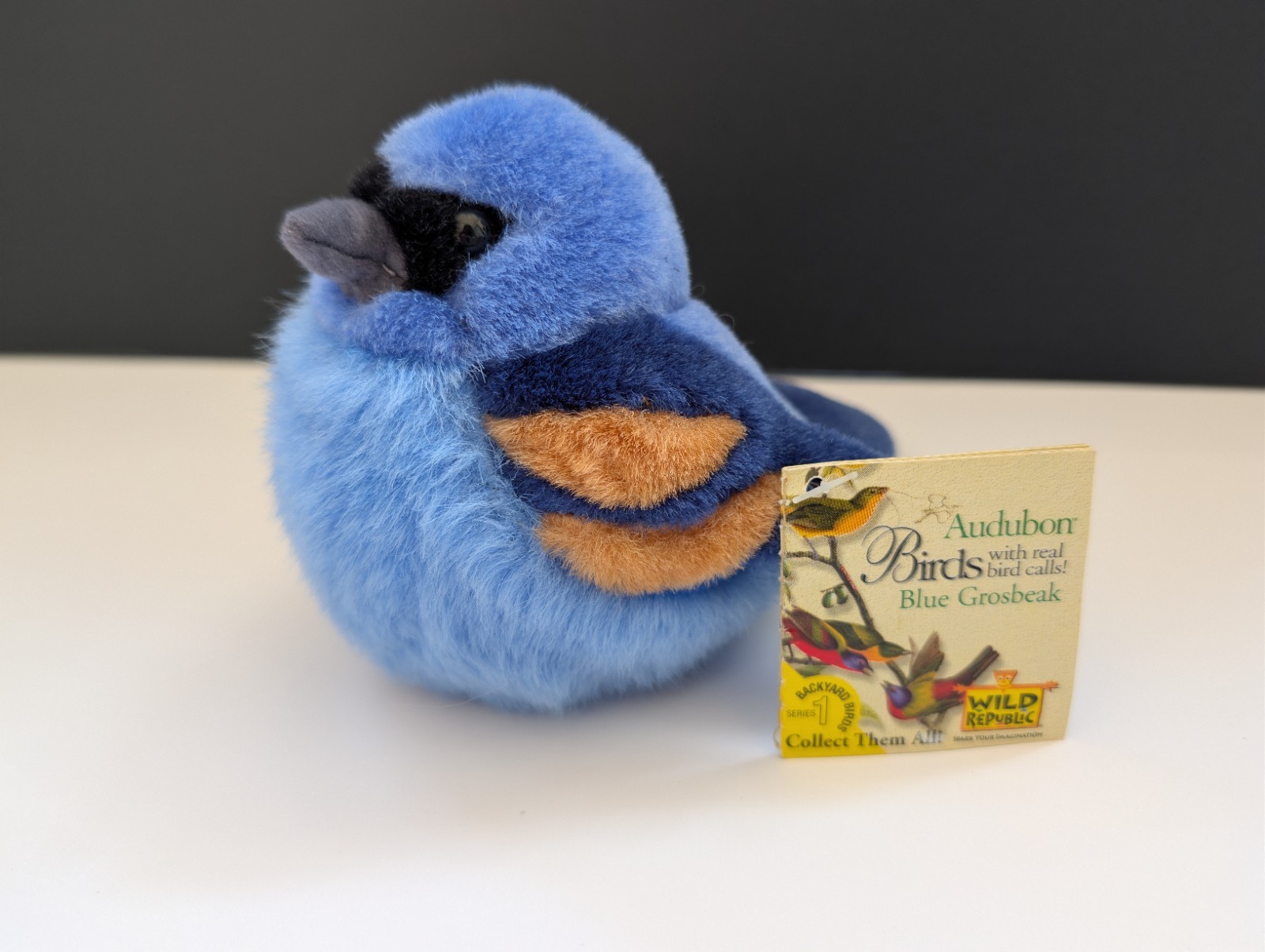 Audubon Society Wild Republic Plush Animal Blue Grosbeak Bird 5