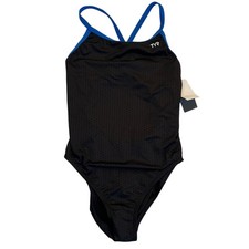 TYR Women's Durafast Elite Diamondfit Hexa One Piece Swimsuit 38/XL Black Blue