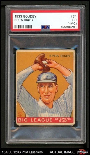 1933 Goudey #74 Eppa Rixey Reds HOF PSA 1 (MC) - POOR
